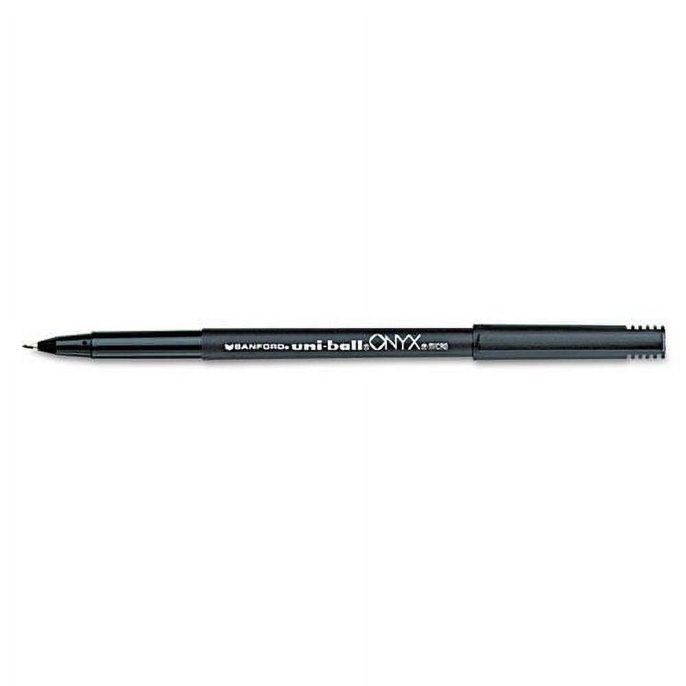 uni-ball : Onyx Stick Roller Ball Pen, Black Ink, Micro, 0.50 mm -:- Sold as 2 Packs of - 12 - / - Total of 24 Each