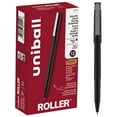 thumbnail image 1 of uni-ball® Rollerball™ Pens, Micro Point, 0.5 mm, 80% Recycled, Black Barrel, Black Ink, Pack Of 12 Pens, 1 of 2