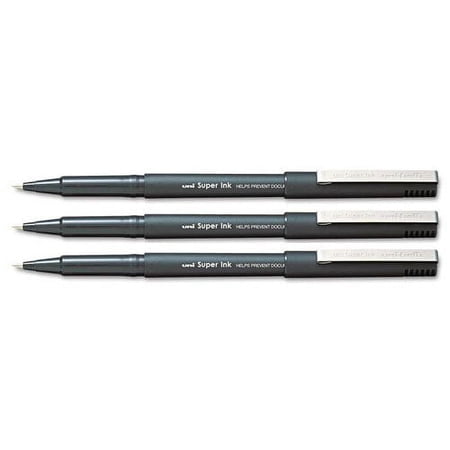 uni-ball Stick Micro Point Roller Ball Pens, 3 Black Ink Pens (60151)