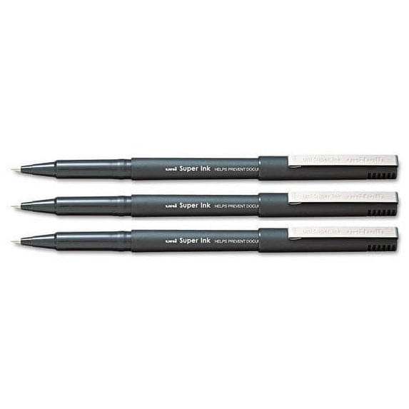 uni-ball Stick Micro Point Roller Ball Pens, 3 Black Ink Pens (60151)