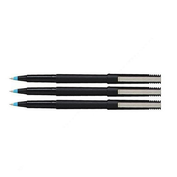 uni-ball Stick Micro Point Roller Ball Pens, 3 Blue Ink Pens (60153)