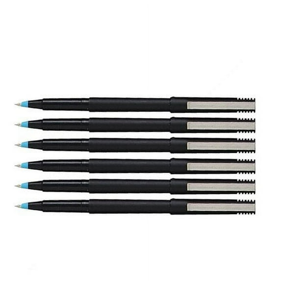 uni-ball Stick Micro Point Roller Ball Pens, 6 Blue Ink Pens (60153)