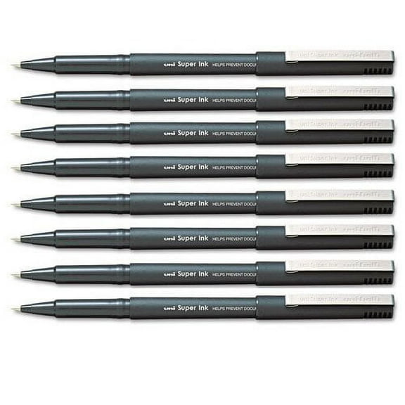 uni-ball Stick Micro Point Roller Ball Pens, 8 Black Ink Pens (60151)