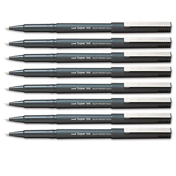 uni-ball Stick Micro Point Roller Ball Pens, 8 Black Ink Pens (60151)