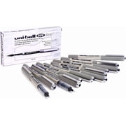 uni-ball UB-157 Eye Rollerball Pens. Premium Fine 0.7mm Ballpoint Tip for Super Smooth Handwriting, Drawing, Art, Crafts and Colouring. Fade and Water Resistant Liquid Uni Super Ink. Box of 12 Black