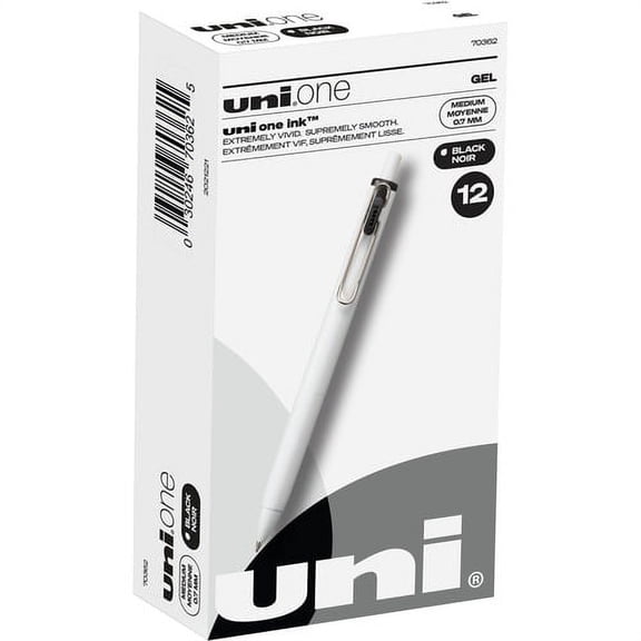uni-ball UB One Gel Pens - 0.7 mm Pen Point Size - Black Gel-based Ink - 1 Dozen | Bundle of 10 Dozen