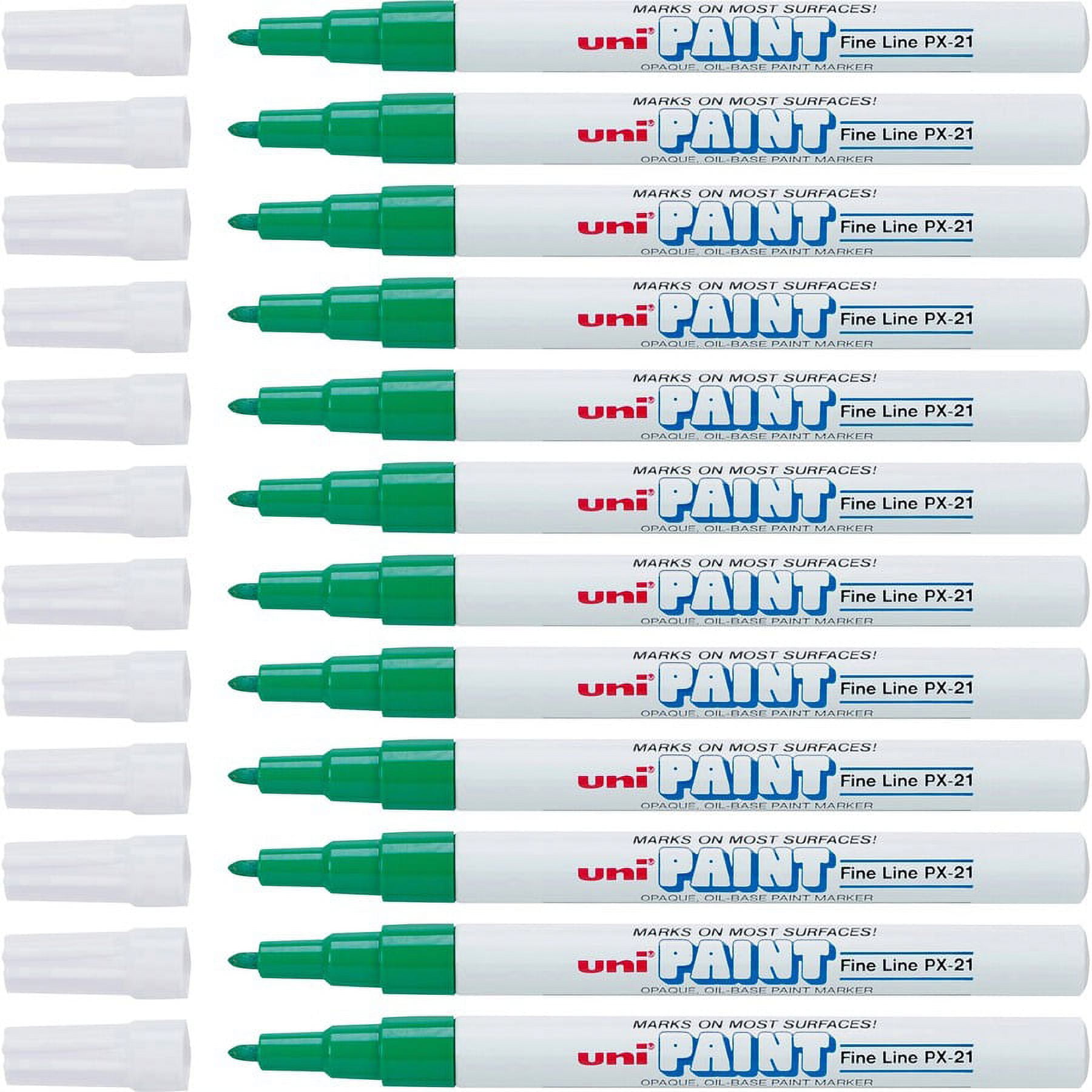 uni-ball Uni-Paint PX-21 Oil-Based Fine Point Marker - Fine Marker Point - Green Oil Based Ink - 1 Dozen | Bundle of 2 Dozen