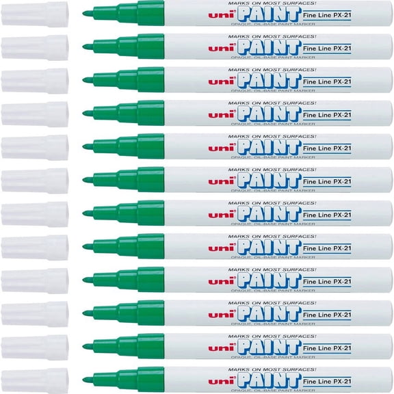 uni-ball Uni-Paint PX-21 Oil-Based Fine Point Marker - Fine Marker Point - Green Oil Based Ink - 1 Dozen | Bundle of 2 Dozen