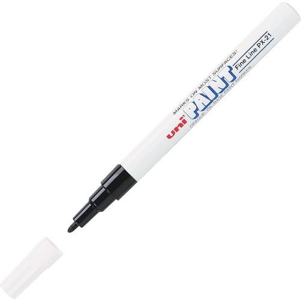 uni-ball Uni-Paint PX-21 Oil-Based Fine Point Marker Fine Marker Point - Retractable - Black - Rubber Barrel - 1 Each