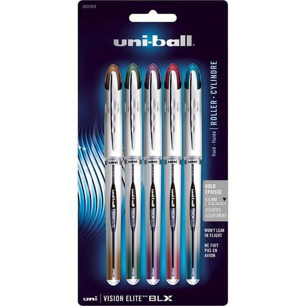uni-ball 1734916 Vision Needle Roller Ball Stick Liquid Pen Assorted Ink  Fine 8/Set