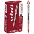 thumbnail image 1 of uni-ball® Vision™ Elite™ Liquid Ink Rollerball Pens, Bold Point, 0.8 mm, White Barrel, Red Ink, Pack Of 12, 1 of 6