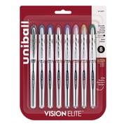 uni-ball Vision Elite Rollerball Pens, Bold Point, Assorted Colors, 8 Pack