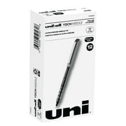 uni-ball  Vision  Needle Liquid Ink Rollerball Pens, Fine Point, 0.7 mm, Gray Barrel, Black Ink, Pack Of 12