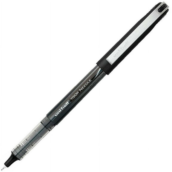 uni-ball Vision Needle Rollerball Pens - Micro Pen Point - 0.5 mm Pen Point Size - Black - 12 / Dozen | Bundle of 5