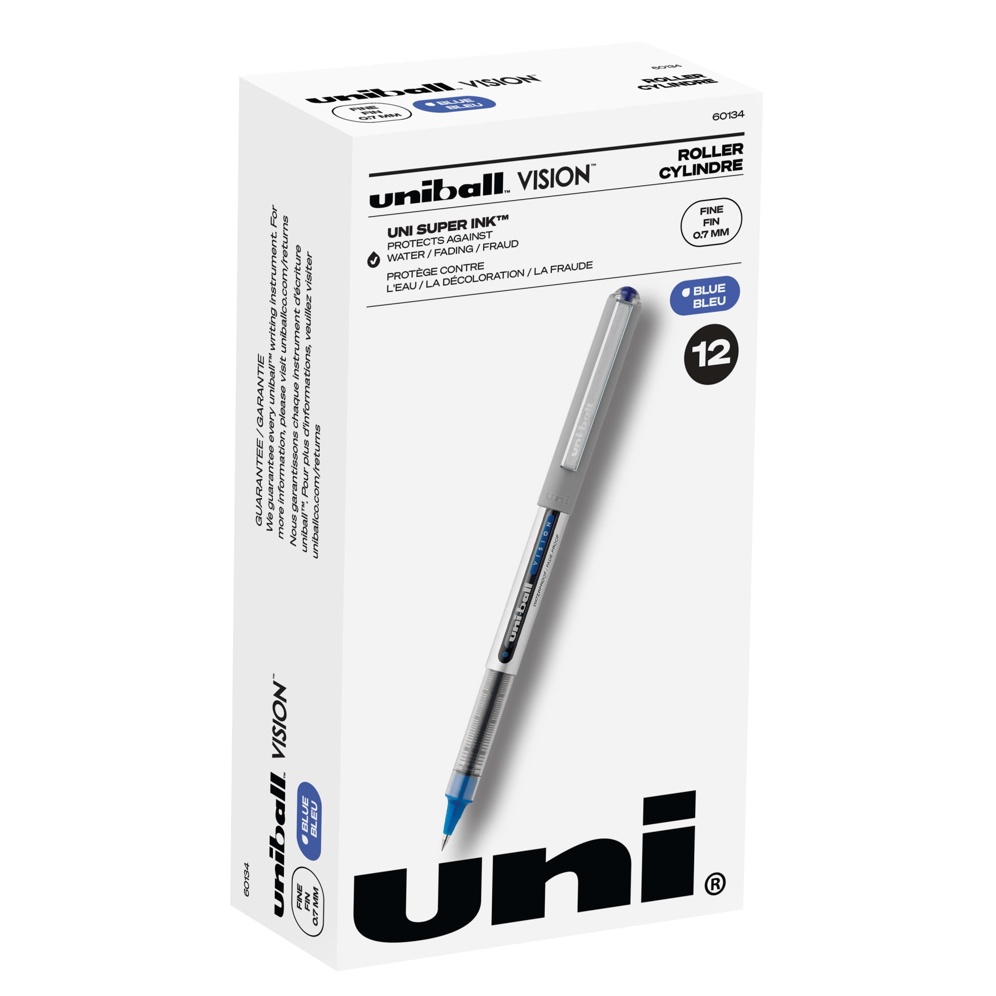 Uni-ball Vision Penne A Sfera Punta Fine 0,7 Mm – Colore Viola, Confezione 12 Pezzi – Inchiostro Super Ink - 2