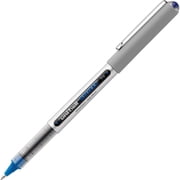 uni-ball  Vision  Rollerball Pens, Fine Point, 0.7 mm, Gray Barrel, Blue Ink, Pack Of 12