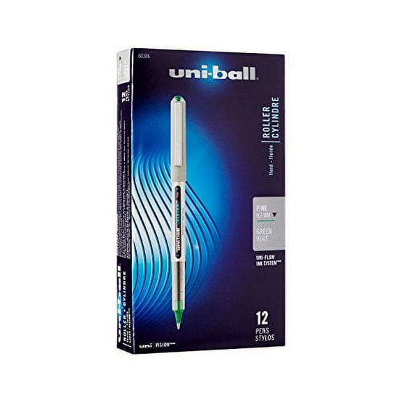 Vision Roller Ball Stick Waterproof Pen, Evergreen Ink, Fine, Dozen