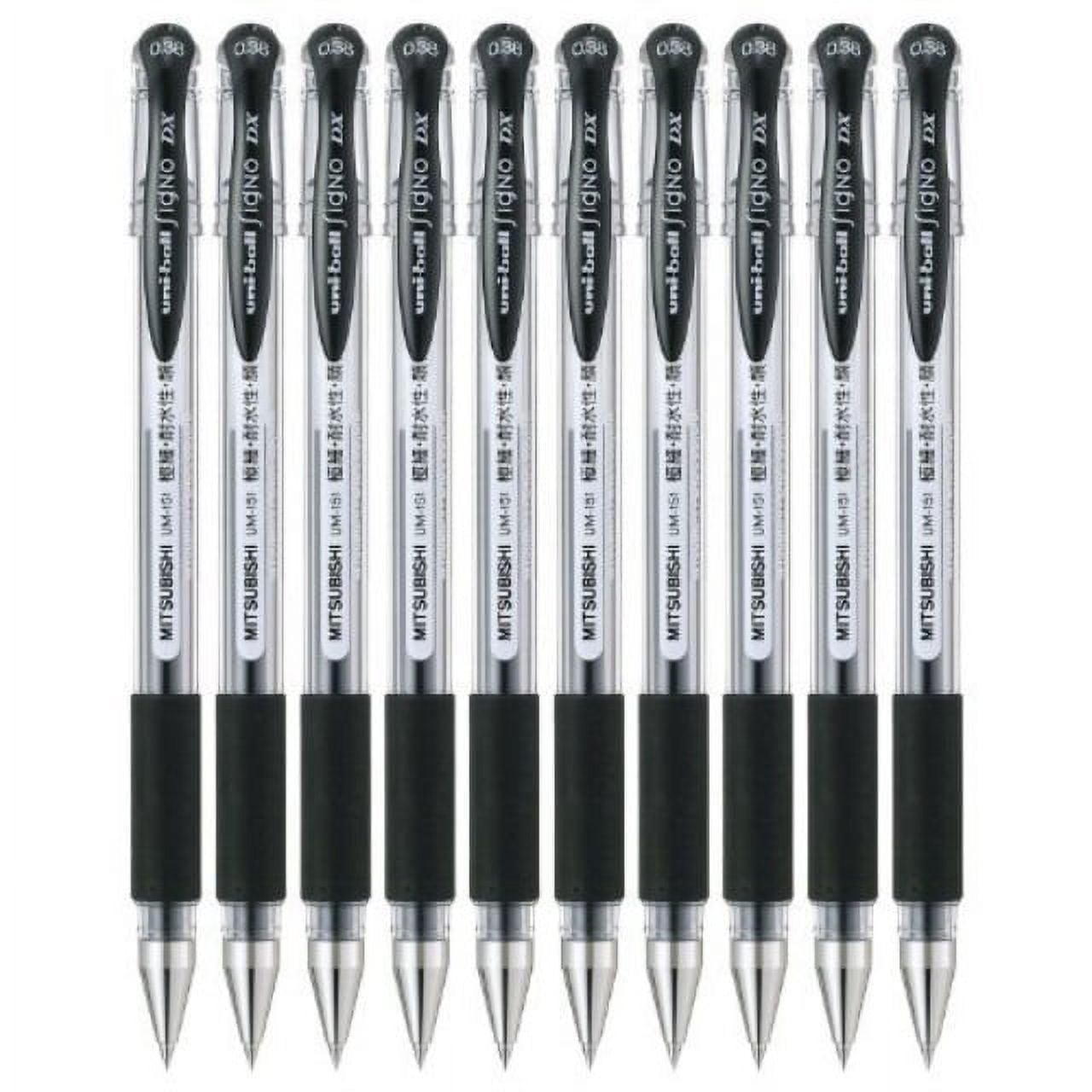 uni ball signo dx um 151 gel ink pen 0.38 mm 10 pcs black