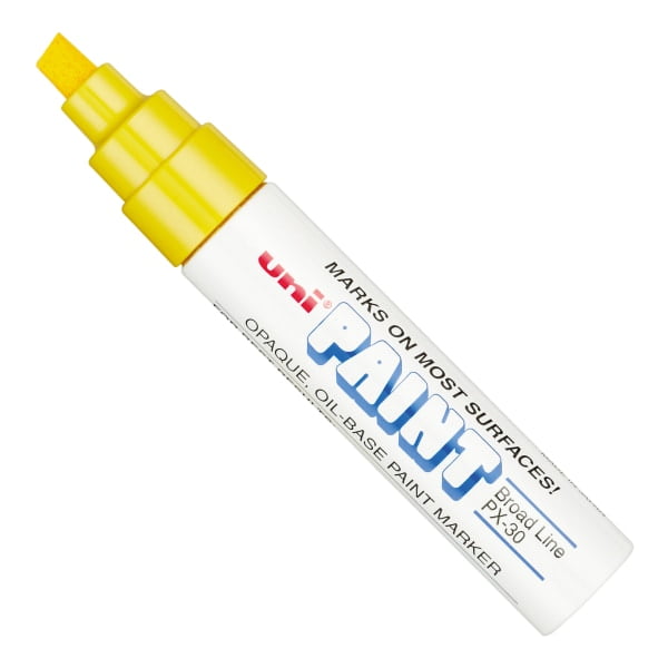 Uni-Ball Oil-Base Fine Line uni Paint Markers - Fine Marker Point - Blue,  White, Red, Yellow, Green, Black Oil Based Ink - 6 / Set