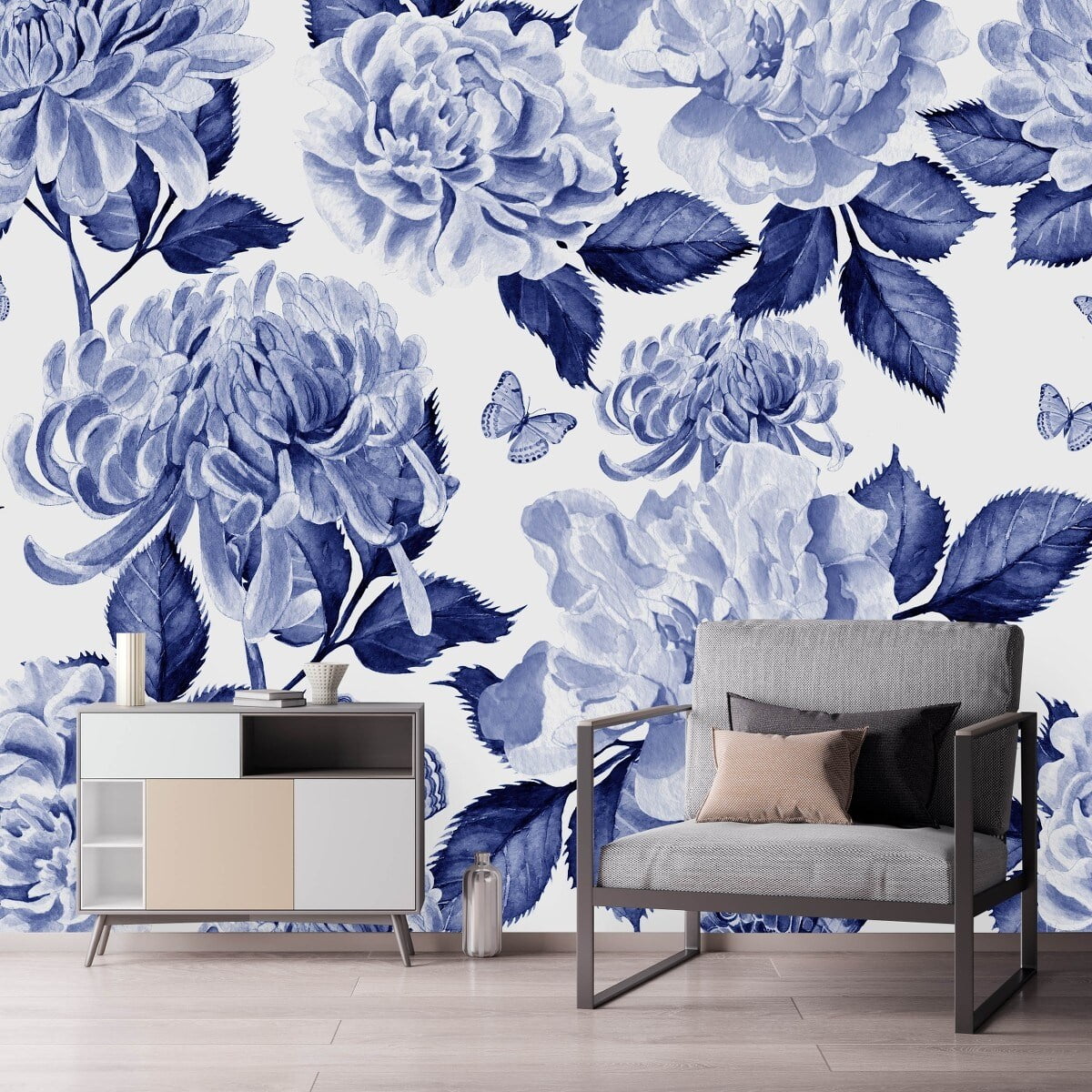 uniQstiQ Flowers and Butterflies Wallpaper Peel and Stick and Prepasted