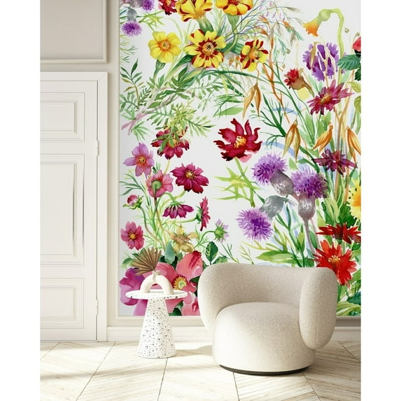 uniQstiQ Wildflowers Wallpaper Peel and Stick and Prepasted 125"W x 125"H - Peel-and-Stick