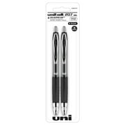 uniball 207 Retractable Gel Pen, Medium Point, 0.7 mm, Black Ink, 2 Count