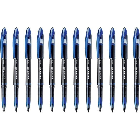 uniball Air Porous Point Pens, Medium Point (0.7mm), Blue, 12 Pack