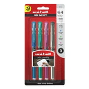 uni-ball Gel Impact Pens, Bold Point (1.0mm), Assorted Metallic, 3 Count + 1 Bonus