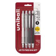 uniball™ Jetstream RT Ballpoint Pens, Fine Point (0.7mm), Black Ink, Retractable, 4 Count