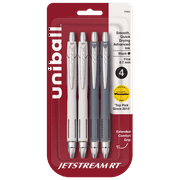 uniball Jetstream Retractable Ballpoint Pens, Fine Point, 0.7mm, Black Ink, 4 Count