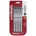 thumbnail image 1 of uniball Vision Elite Rollerball Pens, Bold Point (0.8mm), Black, 4ct, 1 of 12