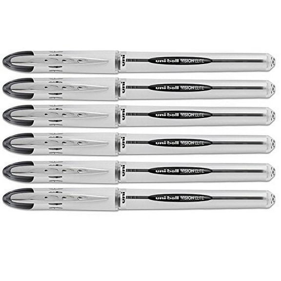 uniball Vision Elite Stick Bold Point Roller Ball, 6 Black Ink Pens (61231)