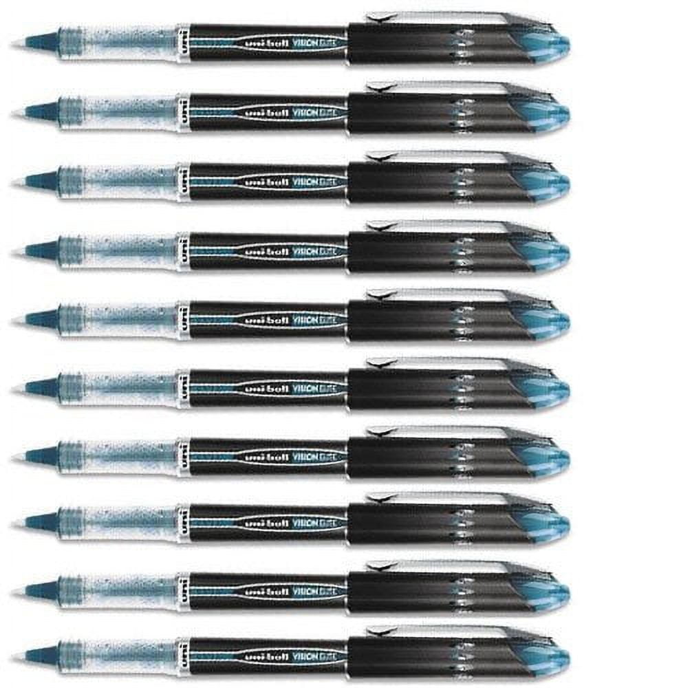 uniball Vision Elite Stick Roller Ball, Blue-Black, Micro Pnt, 10 Pens 69176