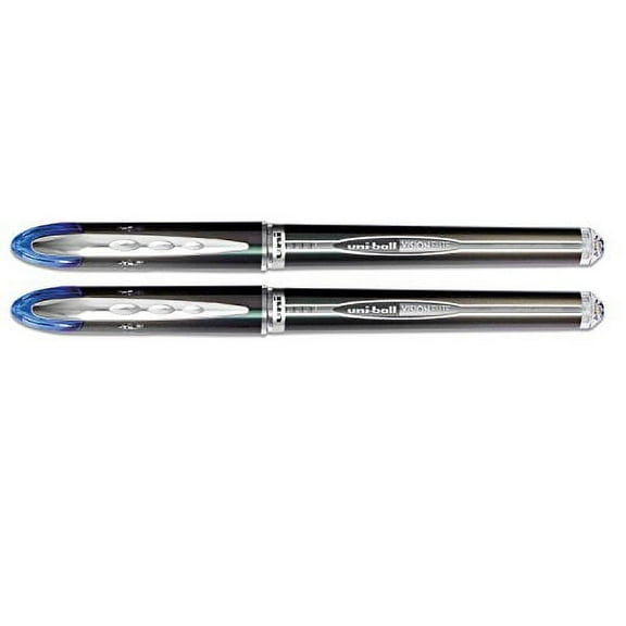uniball Vision Elite Stick Roller Ball Pen, Blue, Super Fine, 2 Pens (69177)