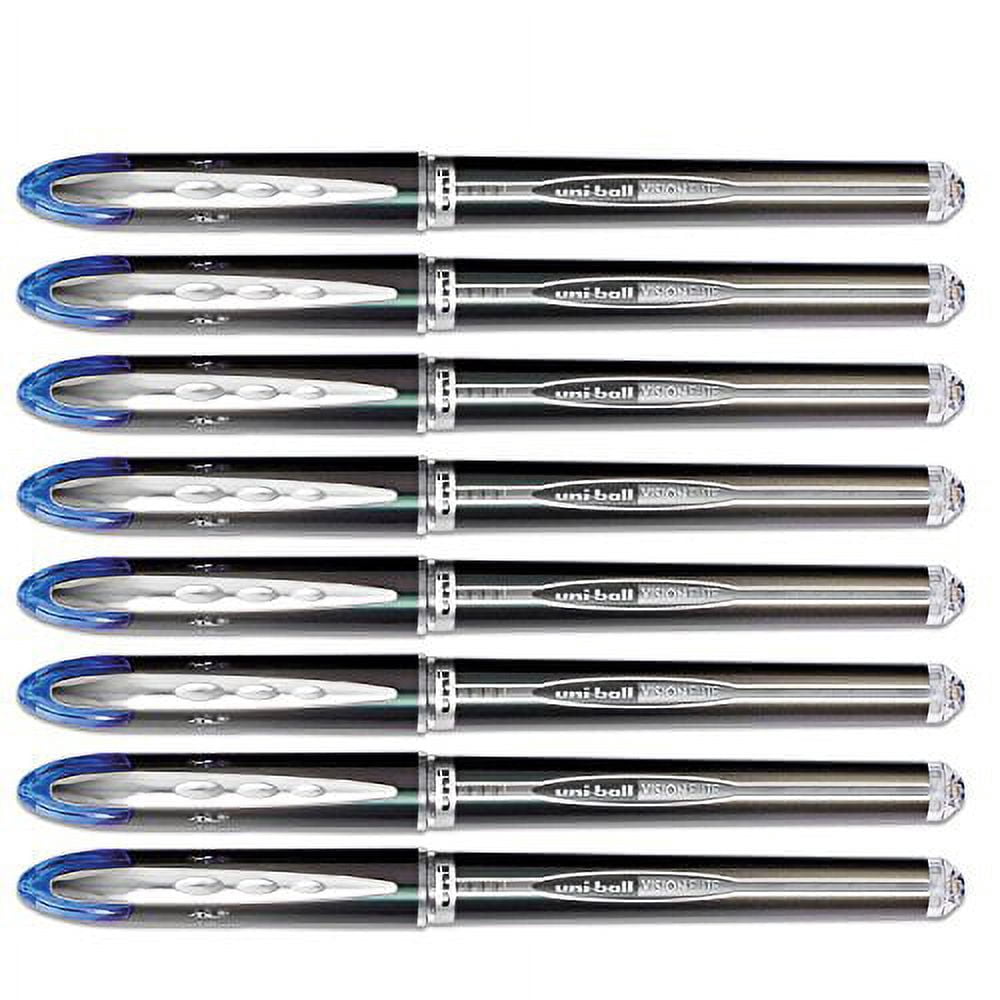 uniball Vision Elite Stick Roller Ball Pen, Blue, Super Fine, 8 Pens (69177)