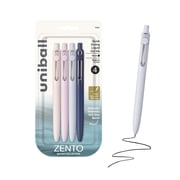 uniball Zento Retractable Gel Pens, Medium Point, 0.7mm, Muted Barrels, Black Ink, 4 Count