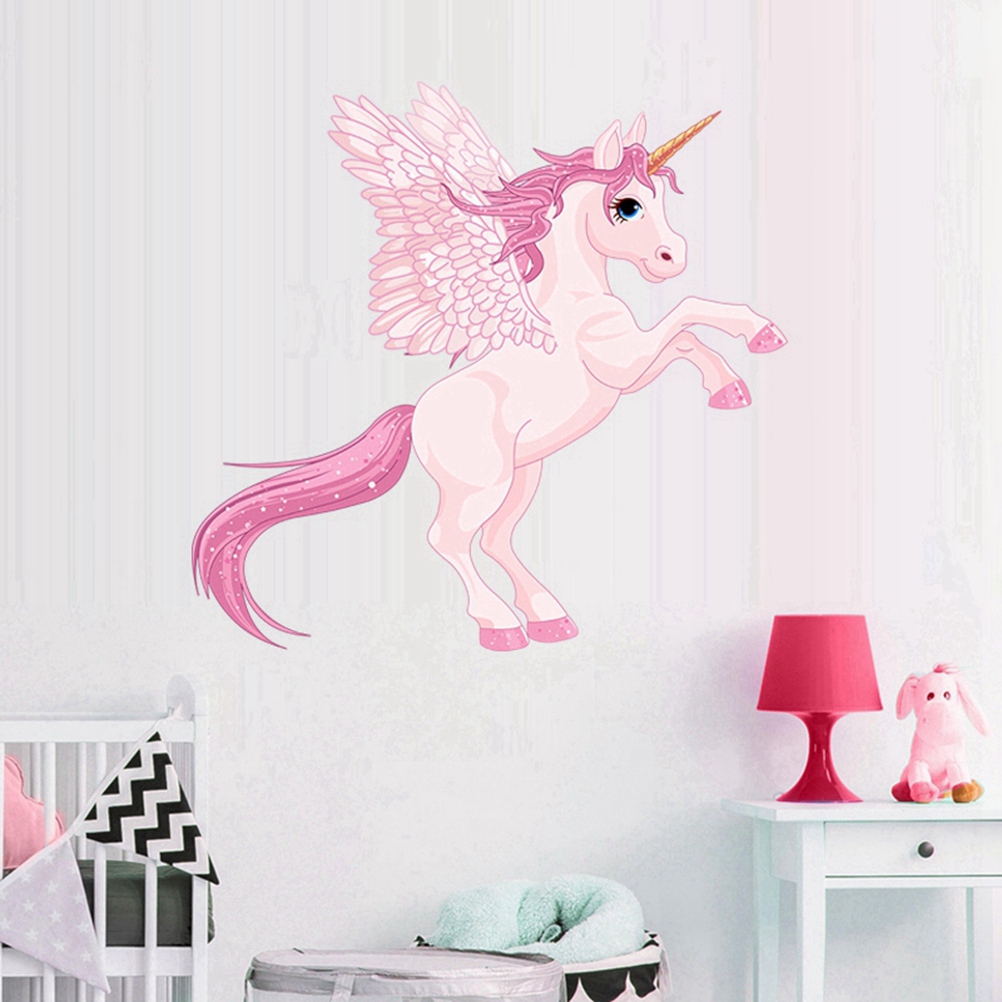 unicorn wall sticker Cartoon Wall Decals Sticker Free Collage DIY Home Decor Flying Unicorns