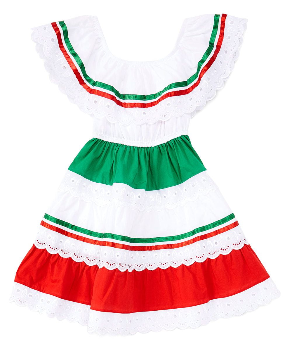 cinco de mayo dress Unik Girl's Fancy Traditional Mexican Cinco De Mayo Fiesta Dress Size 4-14