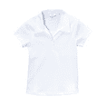 thumbnail image 1 of unik Girl's Uniform Triple Button Collar Shirt Short Sleeve, White Size 14, 1 of 3