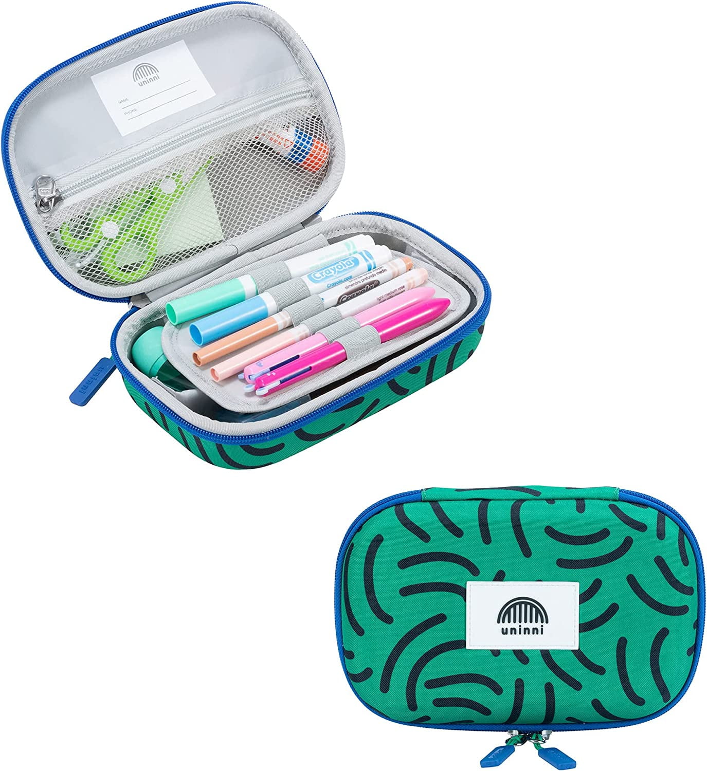 uninni Kids Pencil Case for Boys and Girls with High-Capacity Storage -  Camouflage (Blue/Green)