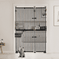 thumbnail image 1 of unipaws 75" High Extra Tall Cat Gate, 35"-51" Wide Cat Safety Gate for Doorway Hallway, Black, 1 of 7