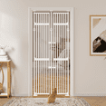 thumbnail image 1 of unipaws 86" High Extra Tall Cat Gate with Doors Locks Narrow Bar Spacing, 35-38" Wide Pressure Mounted Dog Gate, 1 of 7