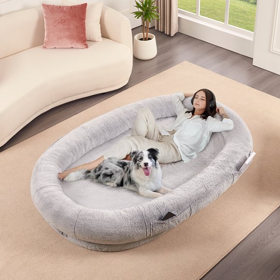 unipaws Human Dog Bed for Adult, Giant Extra Large Memory Foam Human Size Pet Bed for People