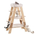 thumbnail image 1 of Unipaws Pyramid Cat Tree, 5-Level Wooden Cat Ladder, Sturdy Tall Cat Climbing Tower with Cozy Hammock, 1 of 7