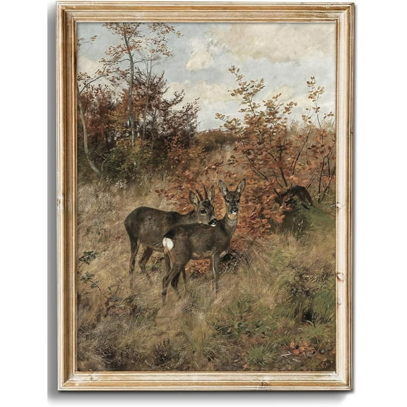 Neutral Vintage Wall Art for Home Decor, Farmhouse Landscape Tree Sketches Drawing Wall Decor, Rustic Nature Canvas Prints Antique Moody Neutral Landscape Oil Painting Vintage Art Pictures