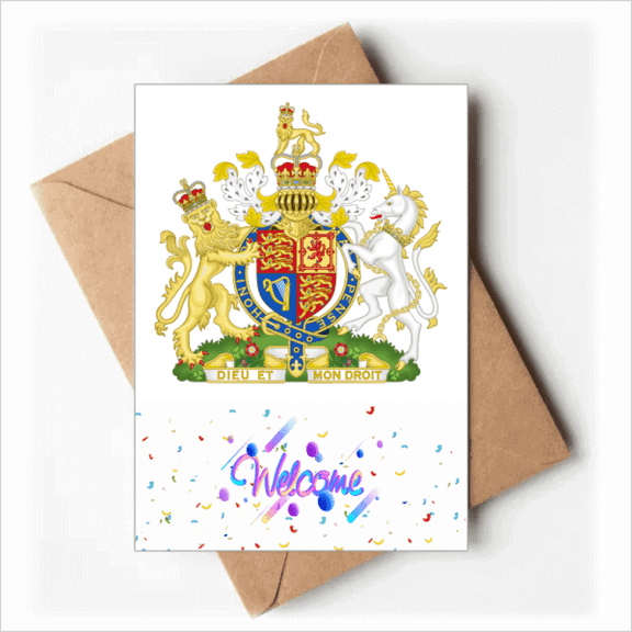 united kingdom eu national emblem Welcome Back Greeting Cards Envelopes Blank