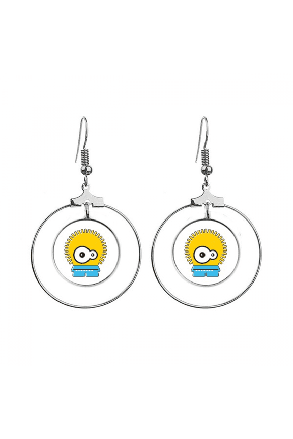 universe alien and monster yellow alien earrings dangle hoop jewelry drop circle