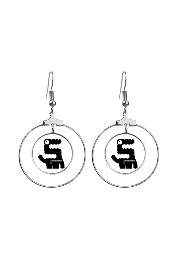 universe alien monster alien earrings dangle hoop jewelry drop circle