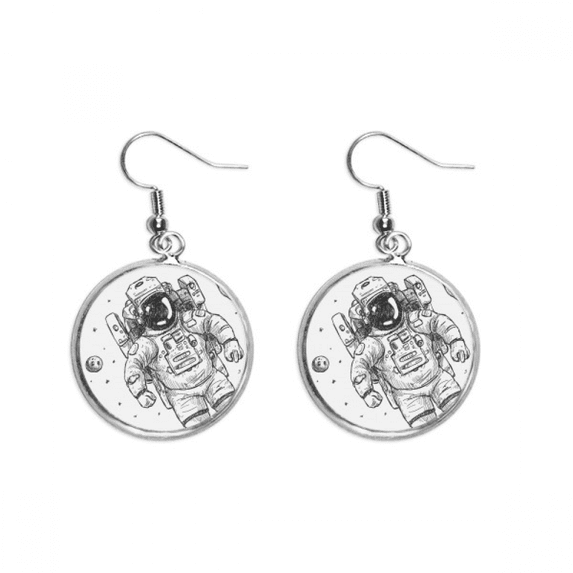 universe alien monster astronaut earring dangle silver drop earring jewelry woman