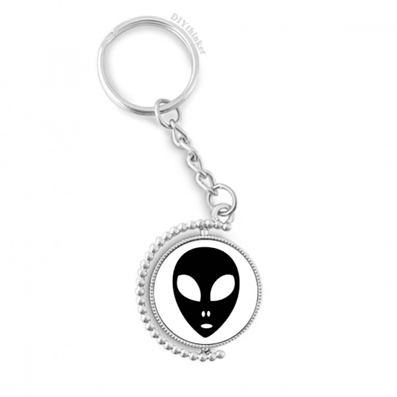 universe alien monster head portrait rotatable keyholder disc accessories chain clip